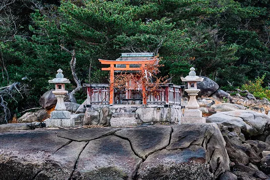 photo prise du torii d'Itsukushima