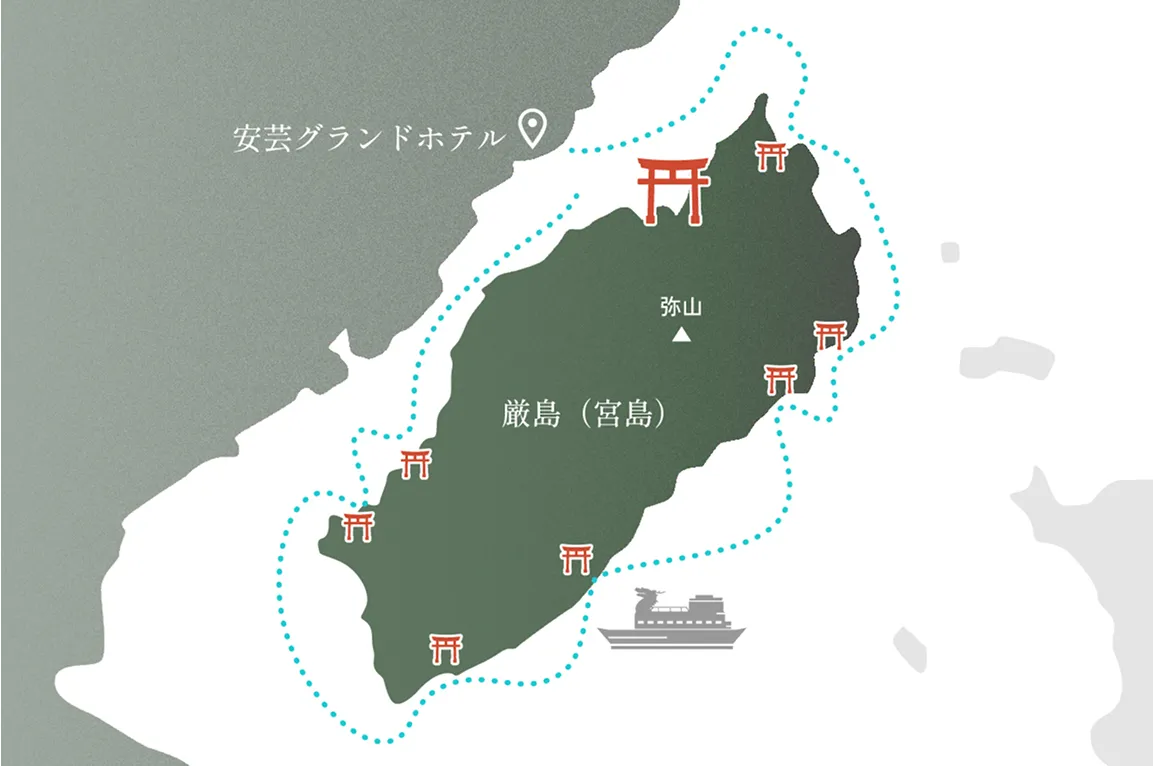 Carte de la croisière touristique de Miyajima